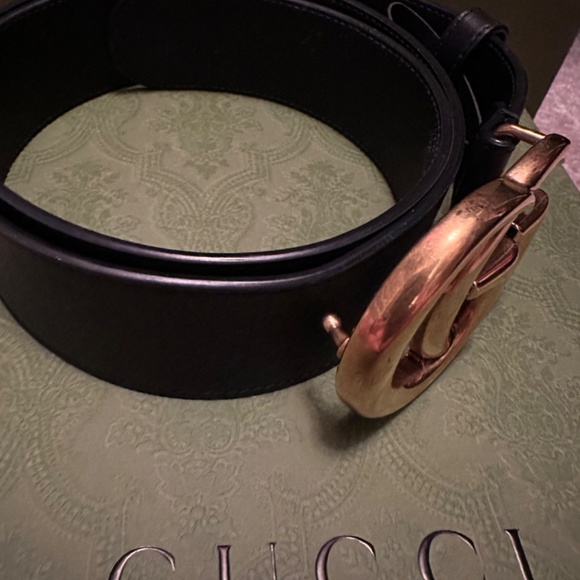 GG Marmont Belt - Leather - Wide - Black - Great